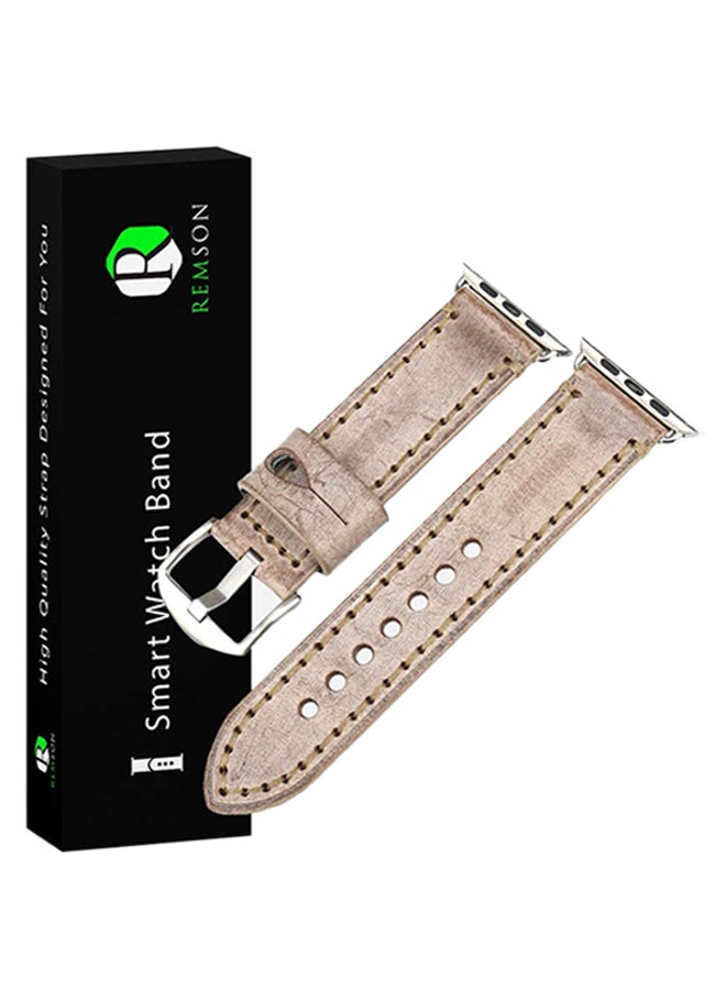 Remson Leather Strap Band for Apple Watch Series 6 / SE / Series 5 Brown - Image 1