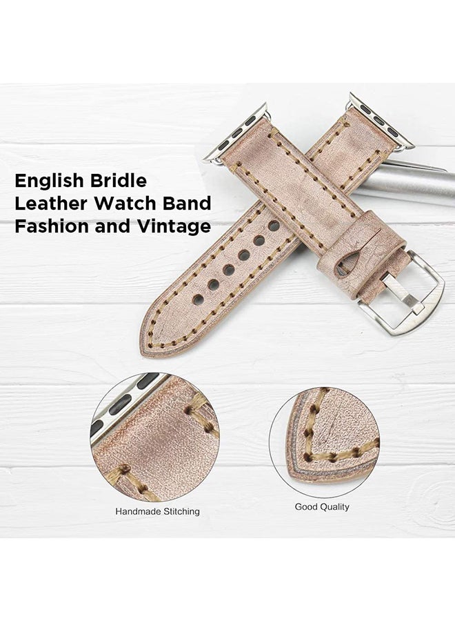 Remson Leather Strap Band for Apple Watch Series 6 / SE / Series 5 Brown - Image 4