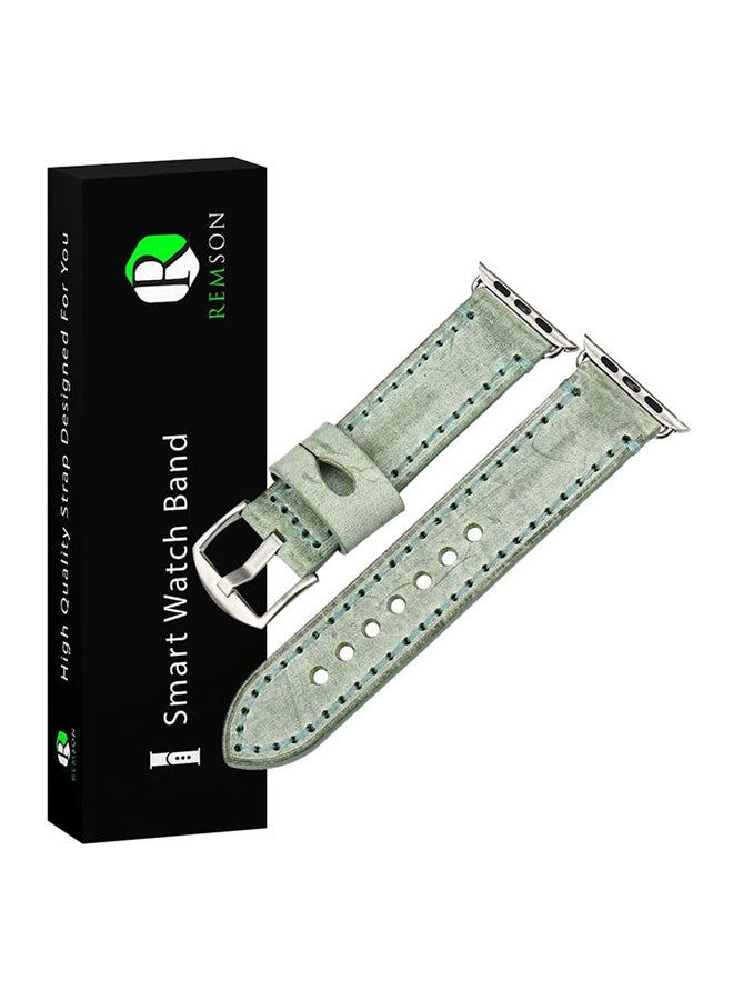 Remson Leather Strap Band for Apple Watch Series 6 / SE / Series 5 Green - Image 1