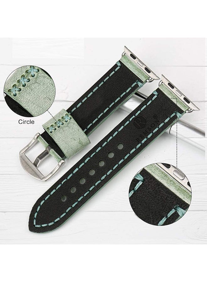 Remson Leather Strap Band for Apple Watch Series 6 / SE / Series 5 Green - Image 5