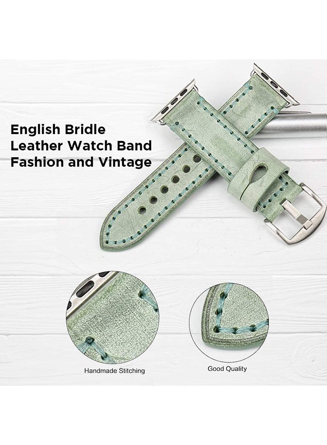 Remson Leather Strap Band for Apple Watch Series 6 / SE / Series 5 Green - Image 4