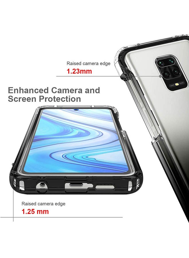 Remson Gradient Dual Layer Shockproof Case For Xiaomi Redmi Note 9s And Note 9 Pro Black/Clear - Image 2