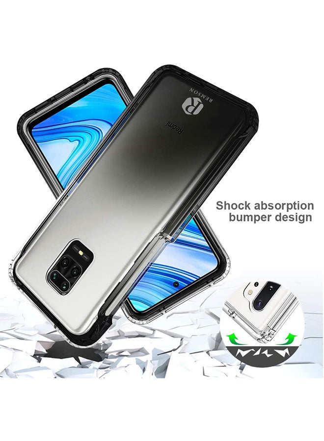 Remson Gradient Dual Layer Shockproof Case For Xiaomi Redmi Note 9s And Note 9 Pro Black/Clear - Image 3