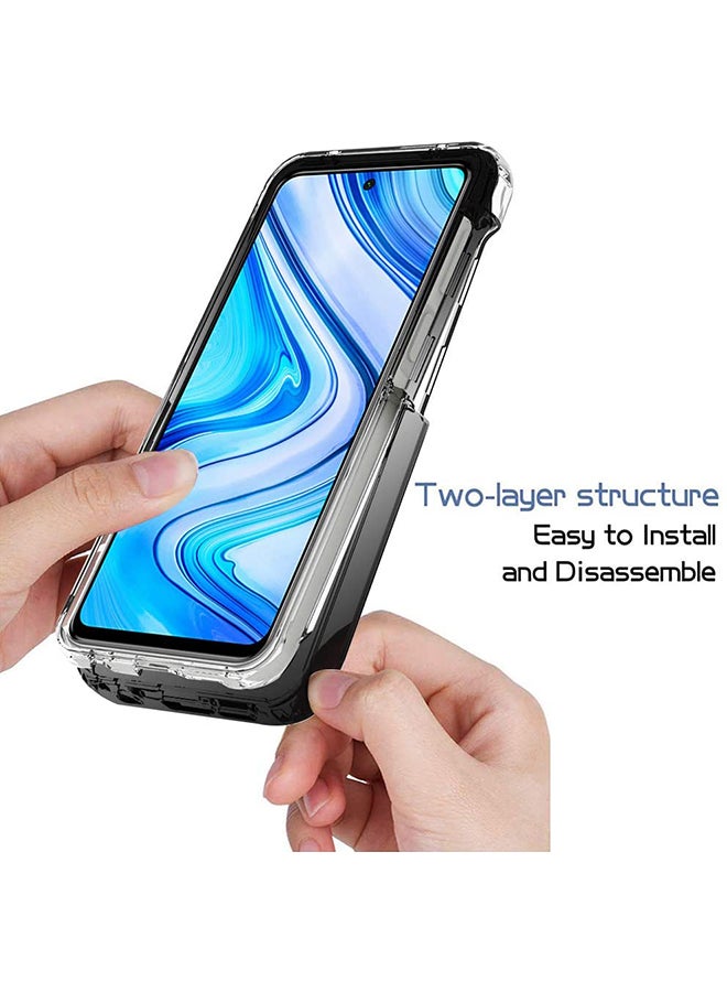 Remson Gradient Dual Layer Shockproof Case For Xiaomi Redmi Note 9s And Note 9 Pro Black/Clear - Image 4