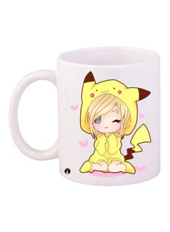 Pikachu Hoodie Printed Coffee Mug White/Yellow/Brown
