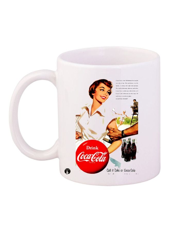 BP Coca-Cola Printed Coffee Mug White/Red/Beige