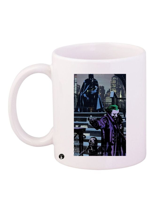 BP Batman And Joker Printed Coffee Mug White/Blue/Black