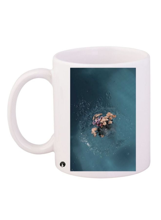 BP Flowers in Water Printed Coffee Mug White/Blue/Beige