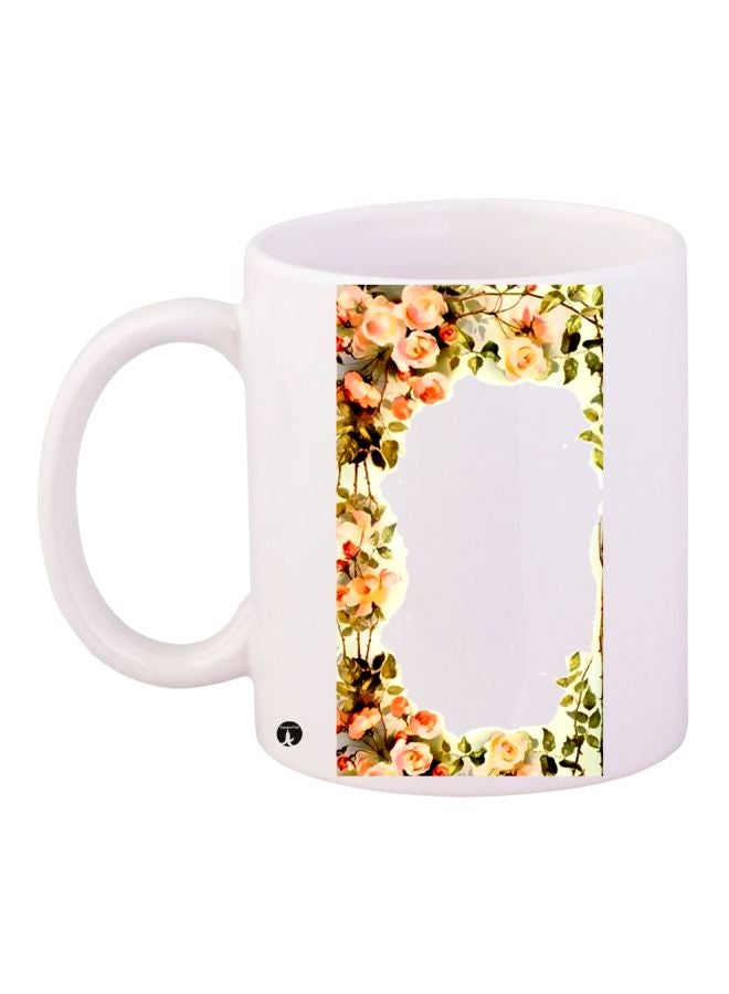 BP Flower Printed Coffee Mug White/Yellow/Green