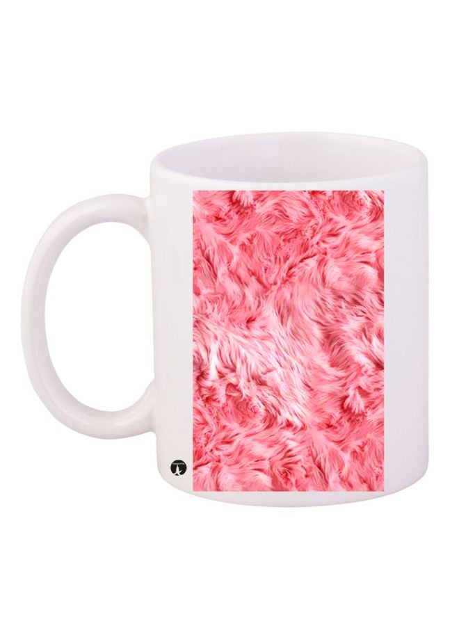 BP Fur Pattern Printed Coffee Mug White/Pink