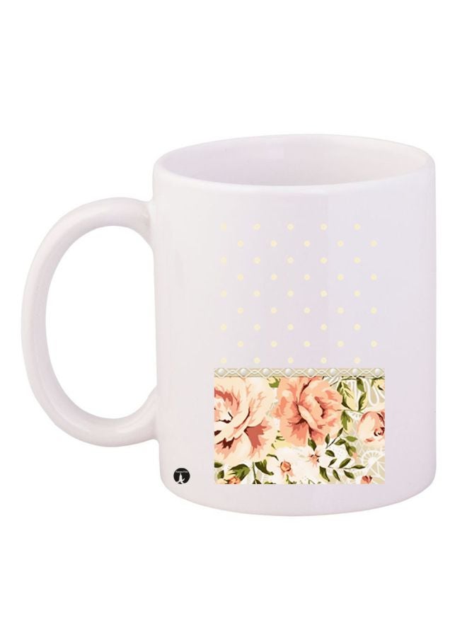 BP Floral Printed Coffee Mug White/Pink/Green