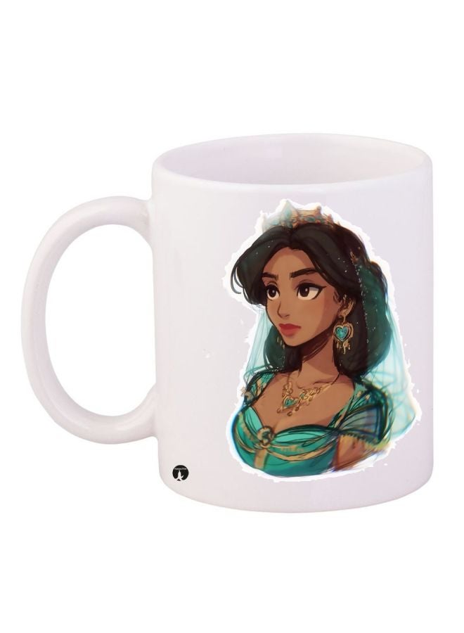 Cartoon Printed Coffee Mug White/Green/Brown