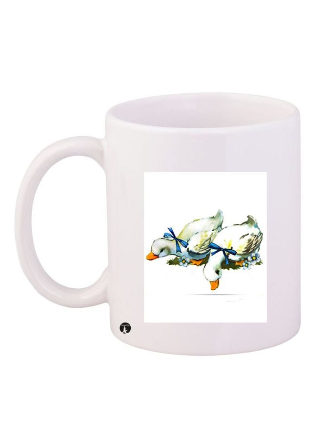 BP Duck Printed Coffee Mug White/Green/Blue