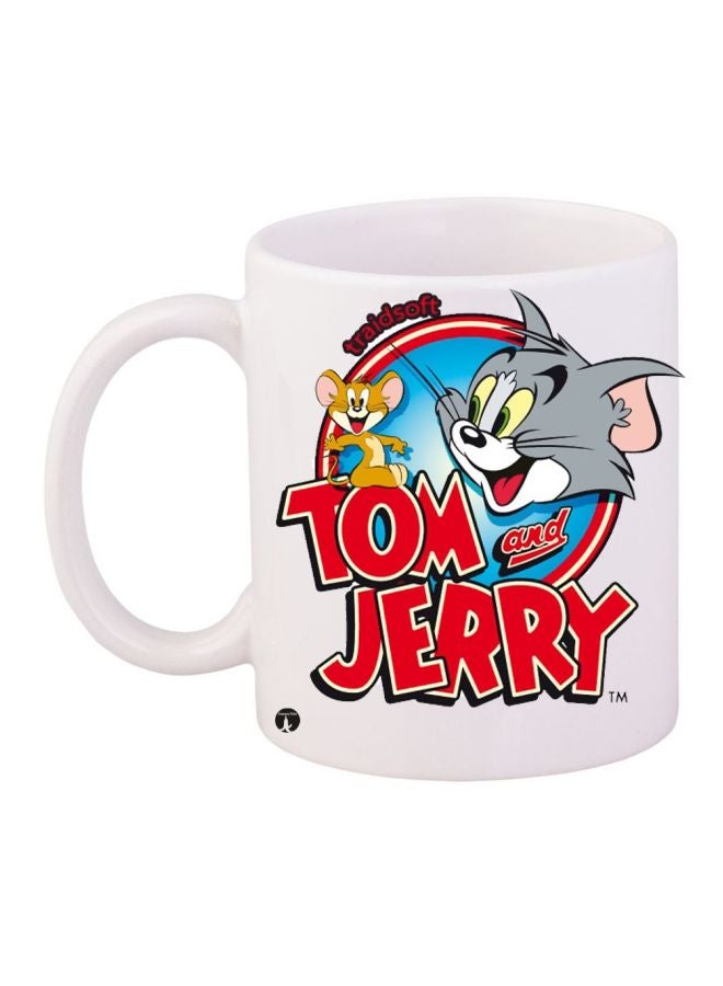 BP Tom And Jerry Printed Coffee Mug White/Red/Grey 
