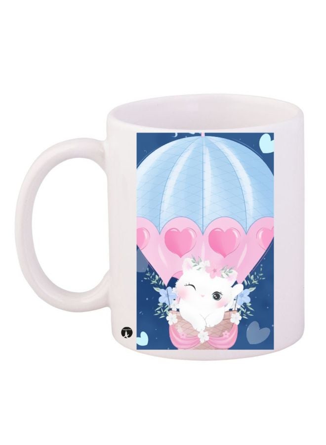 Cartoon Printed Coffee Mug White/Pink/Blue