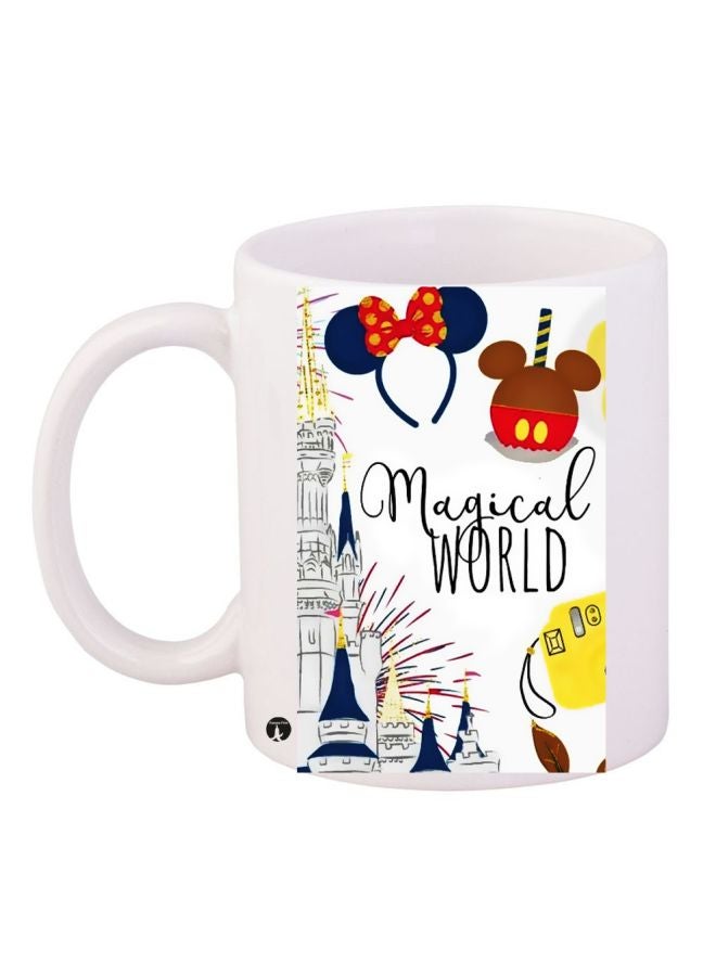 Disney Magical World Printed Coffee Mug White/Blue/Brown