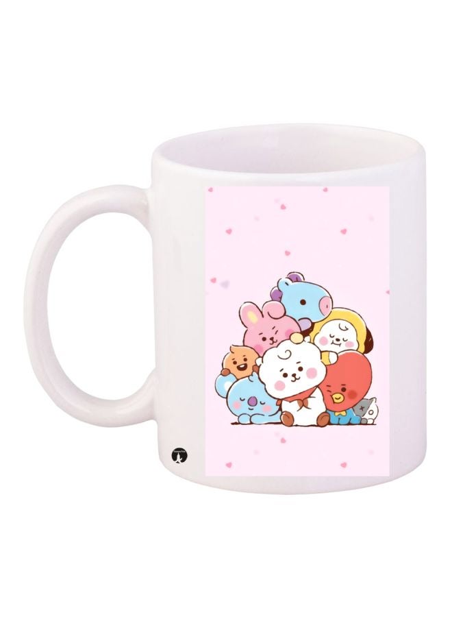 BP Cartoon Printed Coffee Mug White/Blue/Pink