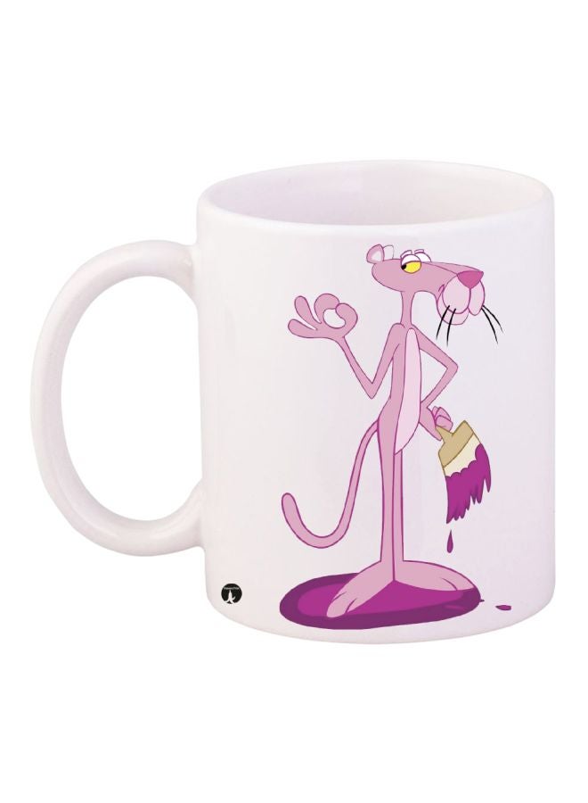 The Pink Panther Printed Coffee Mug White/Pink