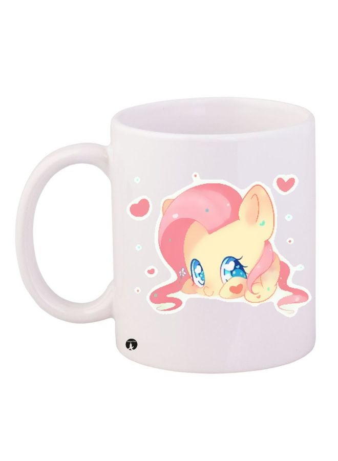 BP Anime Character Printed Coffee Mug White/Pink/Yellow