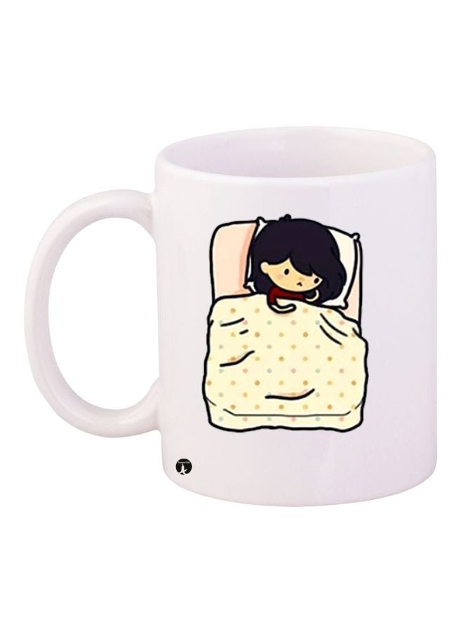 BP Girl Printed Coffee Mug White/Black/Yellow 