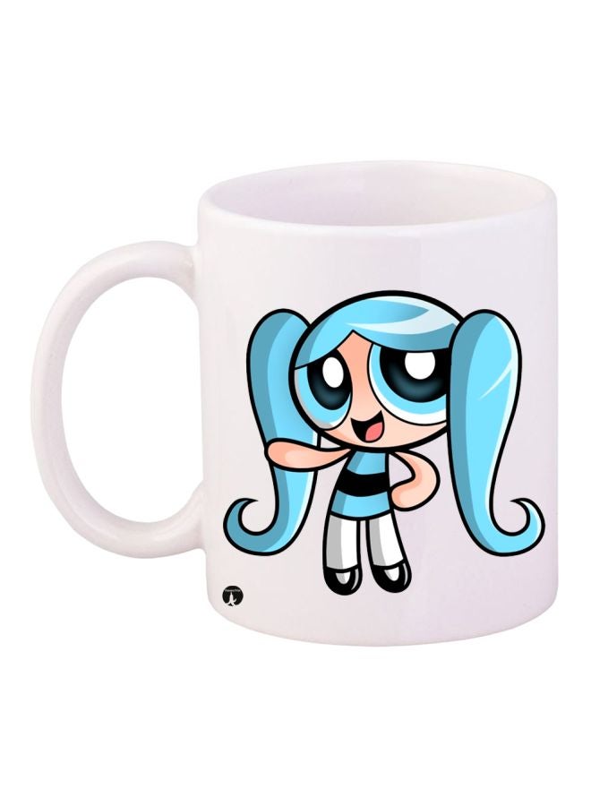 BP Power Puff Girl Printed Coffee Mug White/Blue/Black