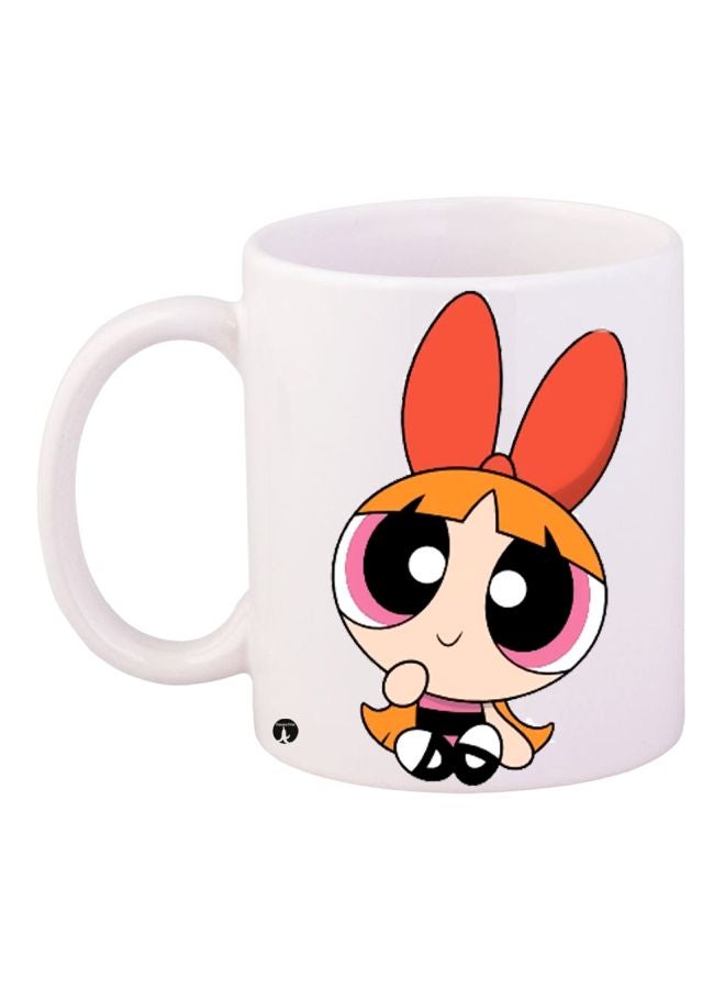 BP Cartoon Printed Coffee Mug White/Red/Beige