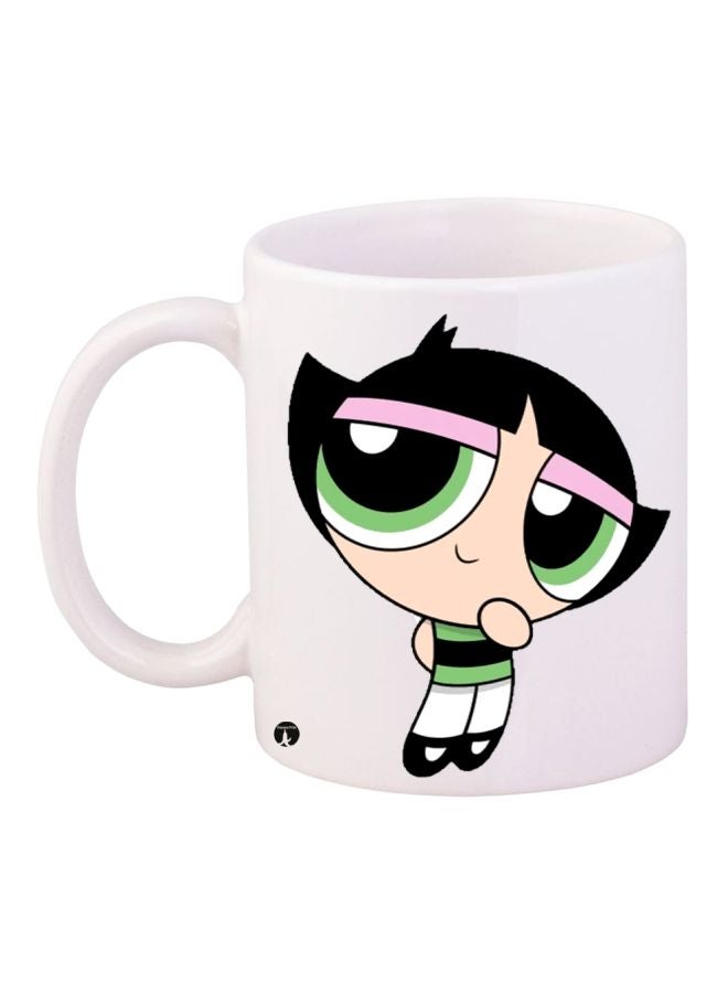 BP Cute Buttercup Printed Coffee Mug White/Black/Green