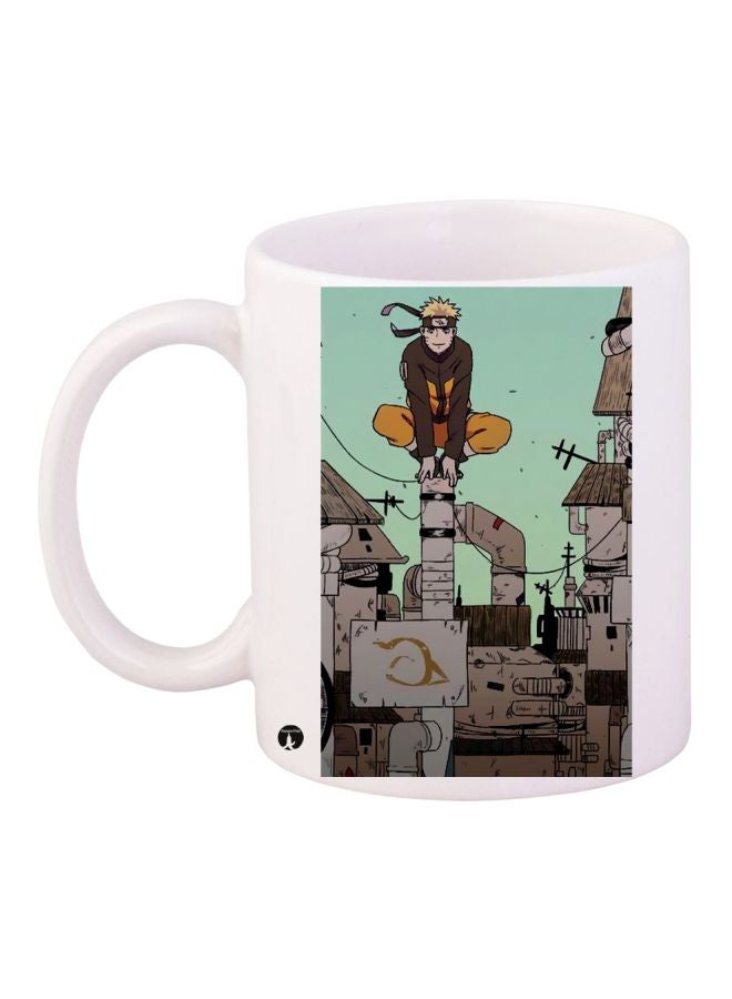 قدح قهوة - شخصية كرتونية أبيض/بني/أخضر