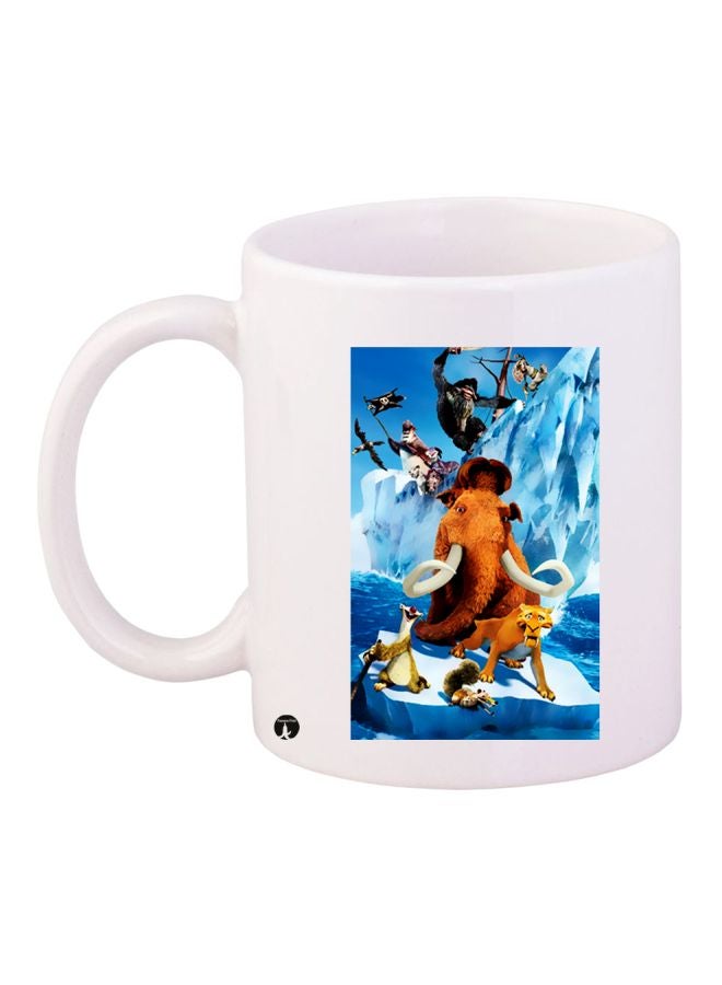 مج قهوة بطبعة مستوحاة من شخصيات فيلم الرسوم المتحركة "Ice Age" أبيض/أزرق/بني