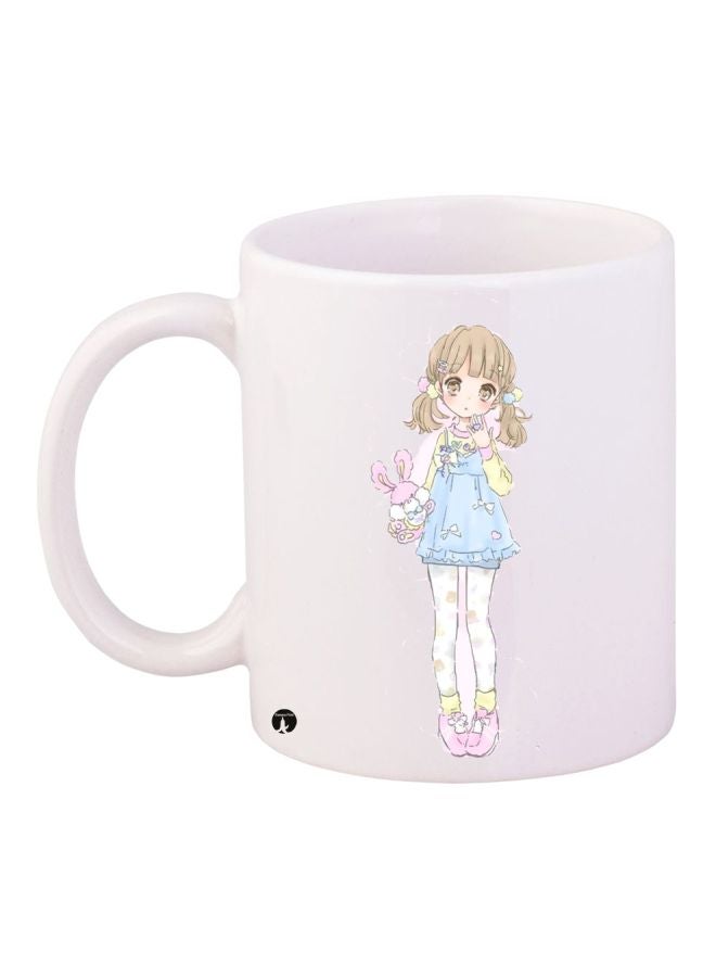 بي بي مج قهوة مطبوع عليه صورة رسوم متحركة أبيض/أزرق/بيج