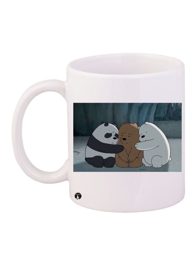 بي بي مج قهوة مزين بطبعة دب مستوحى من الرسوم المتحركة أبيض/أسود/بني