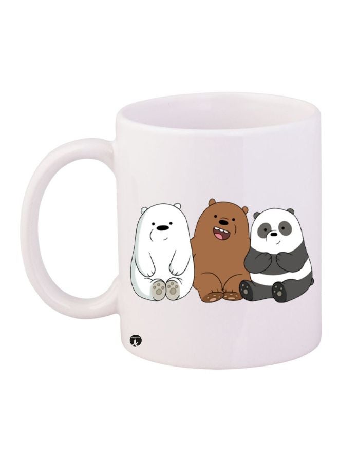BP Bear Printed Coffee Mug White/Brown/Grey