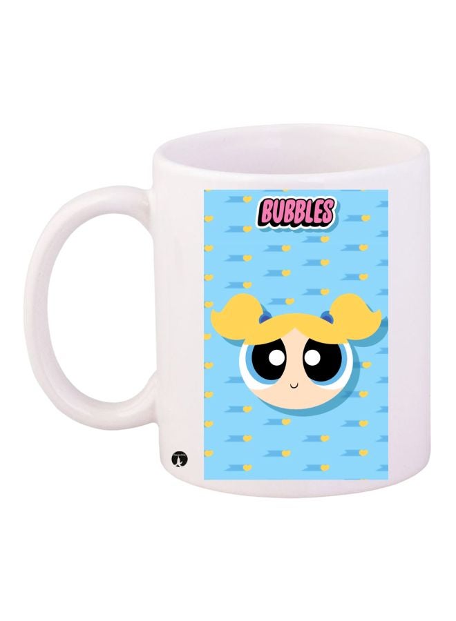 BP Bubbles Printed Coffee Mug White/Blue/Yellow