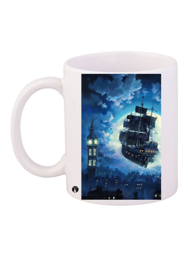 بي بي مج قهوة مزين بطبعة سفينة أبيض/أزرق/أسود/أصفر