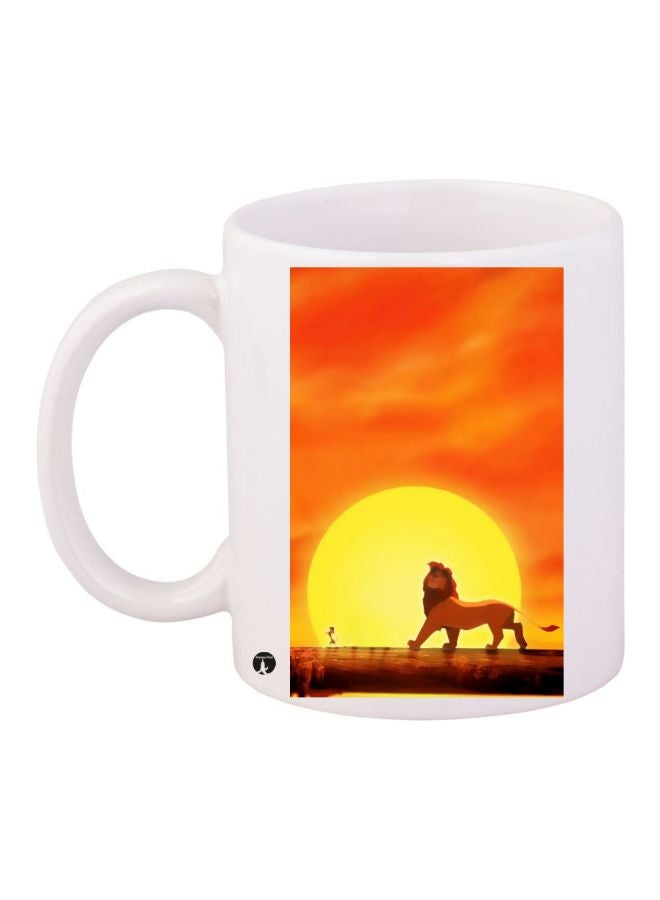 مج بطبعة فيلم The Lion King أبيض/برتقالي/أصفر