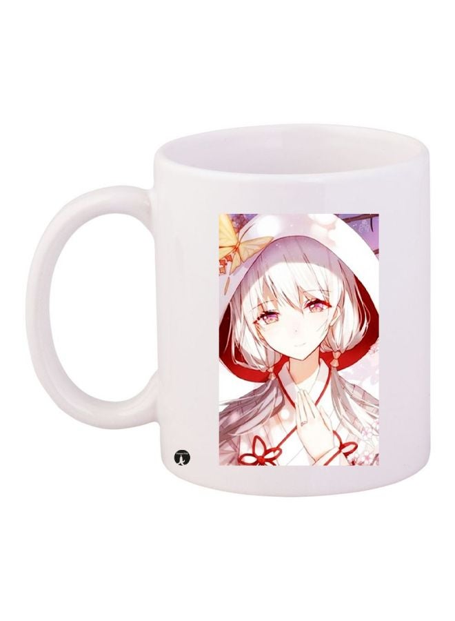 BP Anime Printed Coffee Mug White/Red/Beige