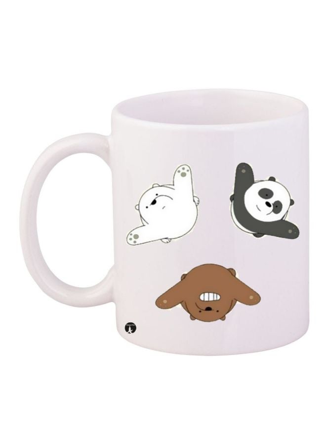 Panda Printed Coffee Mug White/Brown/Grey