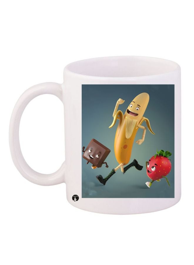 Fruits Printed Coffee Mug White/Blue/Yellow