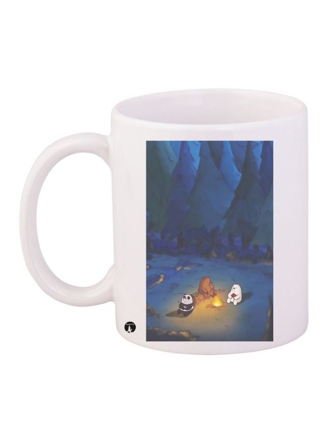 BP Cartoon Printed Coffee Mug White/Blue/Yellow