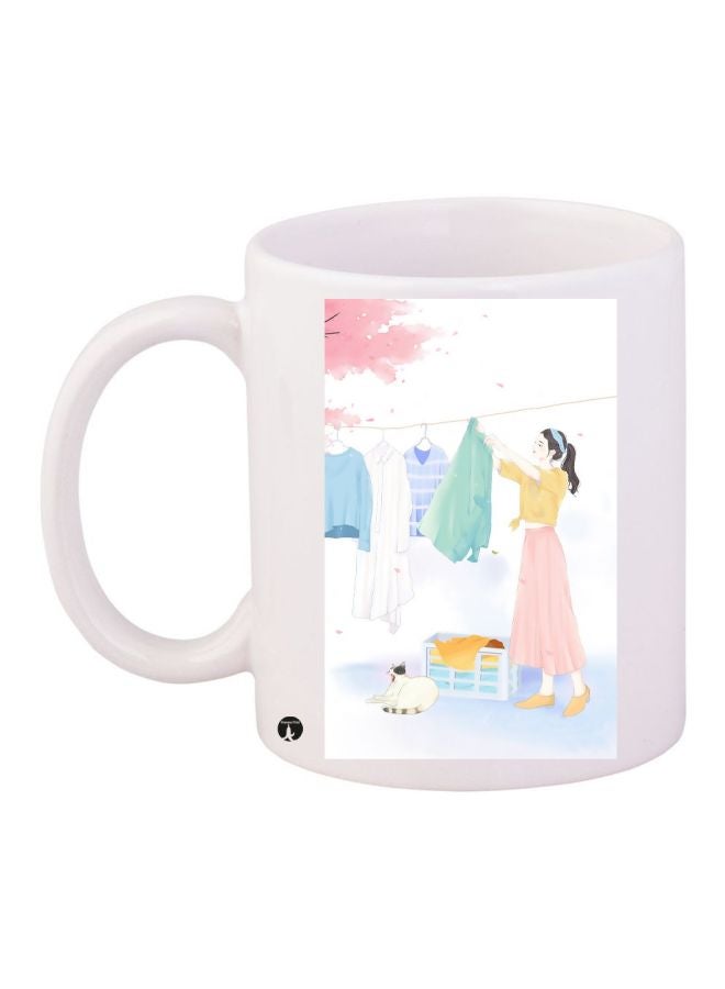 BP Girl Printed Coffee Mug White/Pink/Green