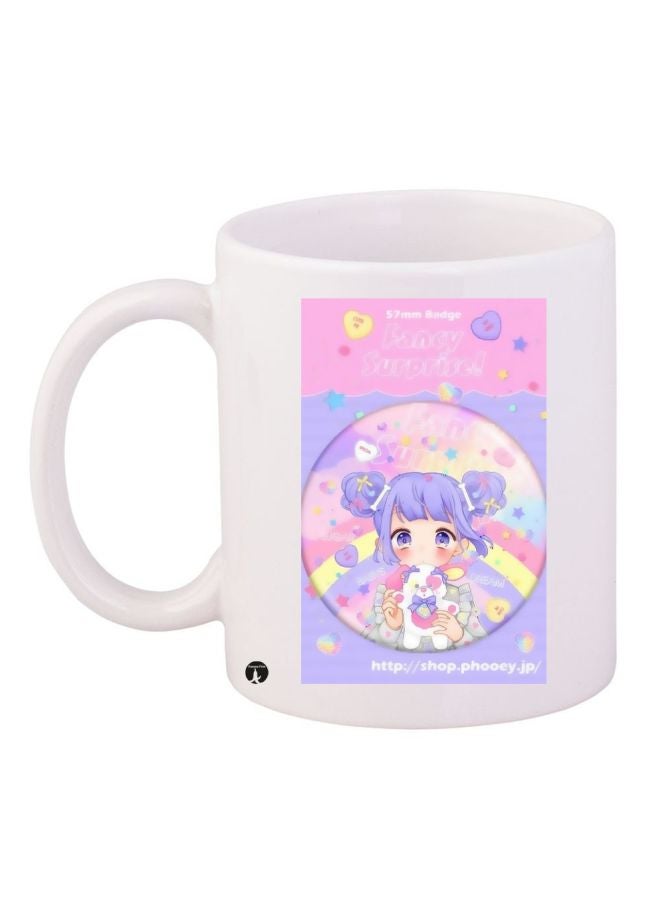 BP Anime Girl Printed Coffee Mug White/Purple/Pink