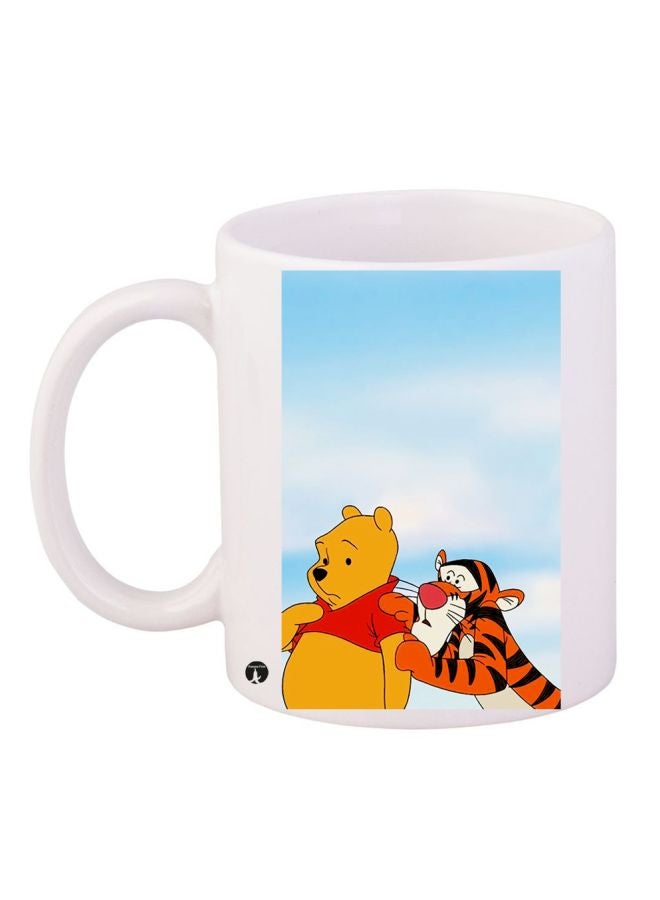 قدح قهوة مطبوع بشخصية Winnie The Pooh أبيض/برتقالي/أزرق