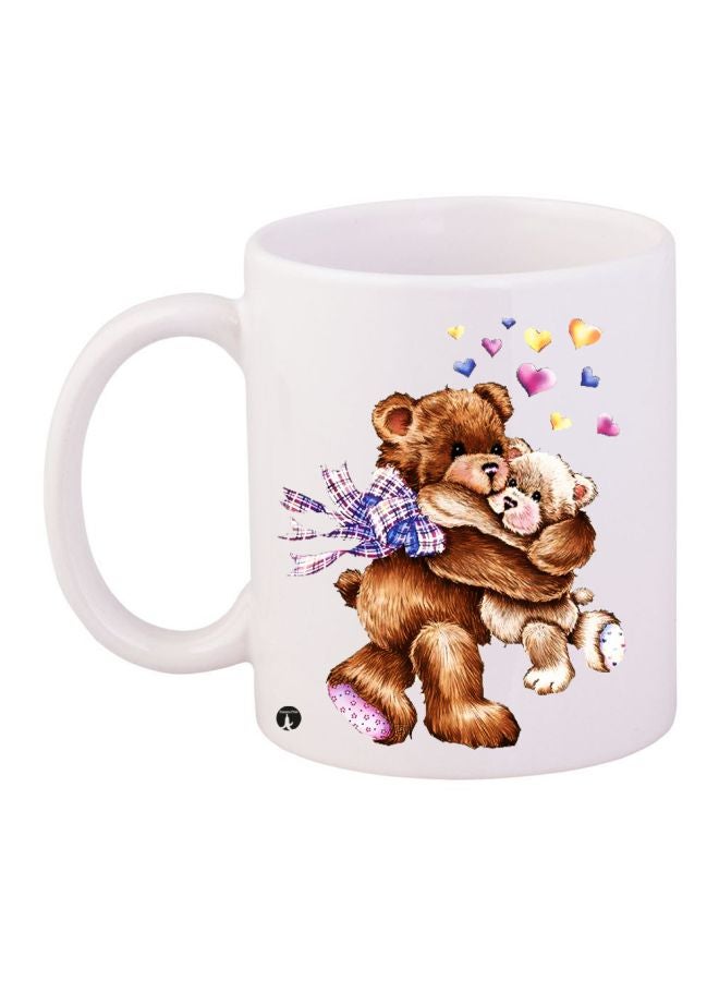 BP Teddy Bear Printed Coffee Mug White/Brown/Pink