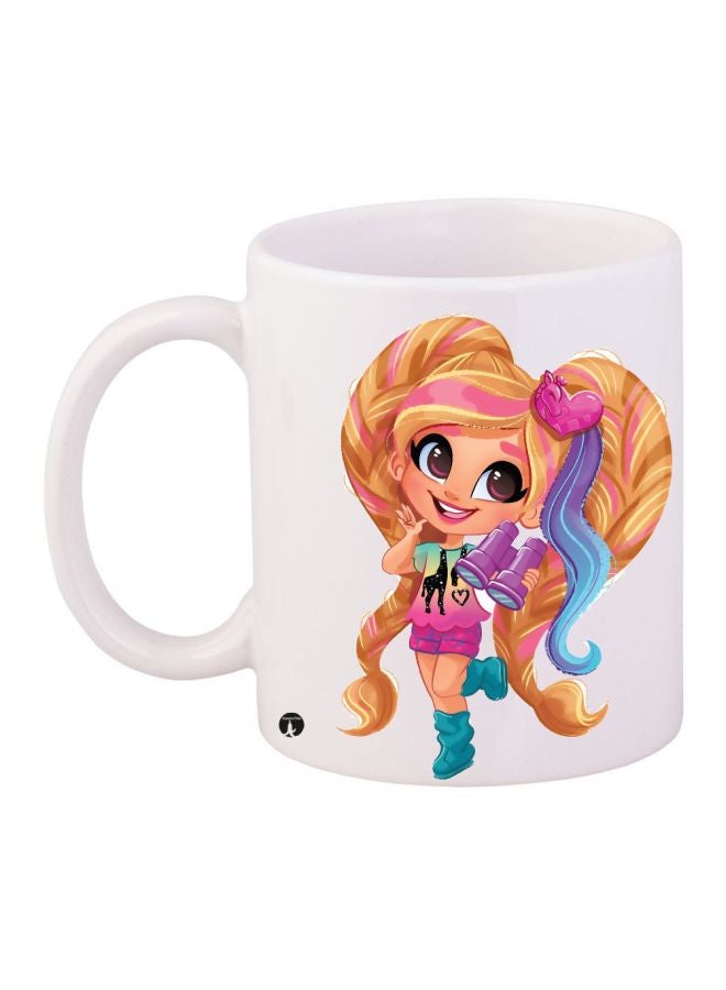 بي بي مج قهوة مطبوع عليه دمية هيردورابلز أبيض/ ذهبي/ بنفسجي