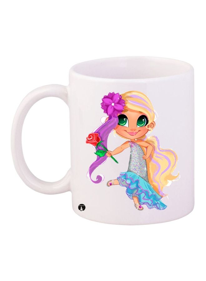 BP Anime Girl Printed Coffee Mug White/Pink/Blue