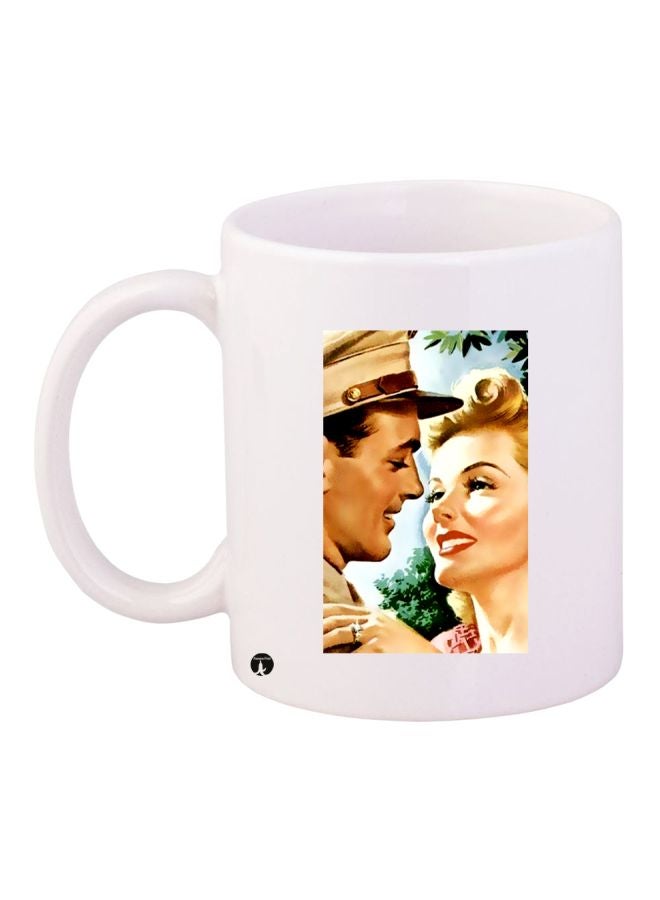 BP Couple Printed Coffee Mug White/Brown/Green