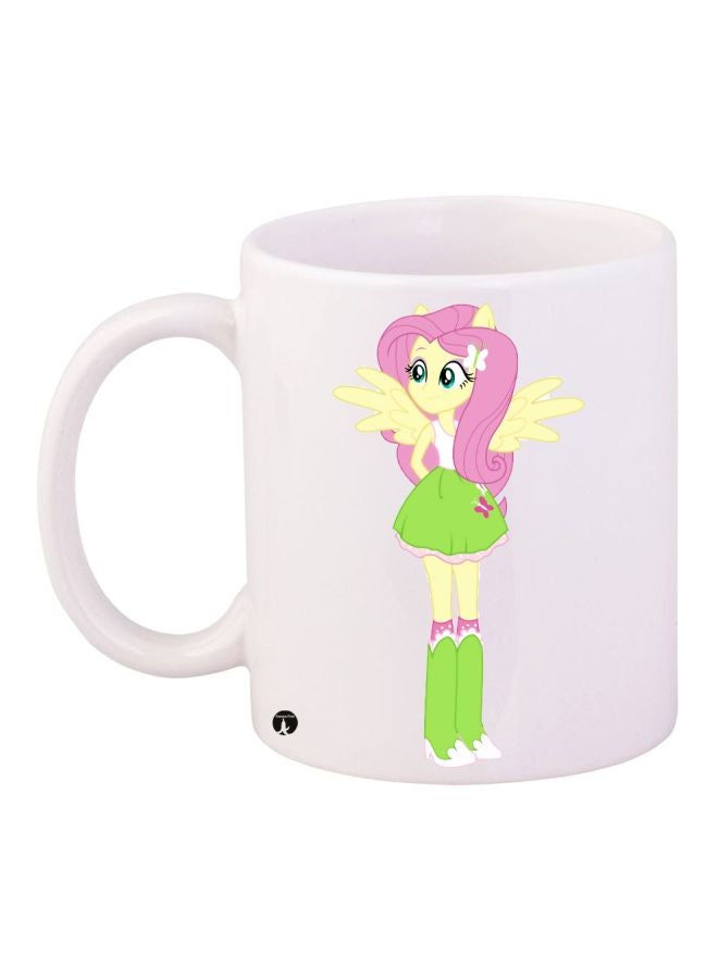 BP Cartoon Printed Coffee Mug White/Green/Pink