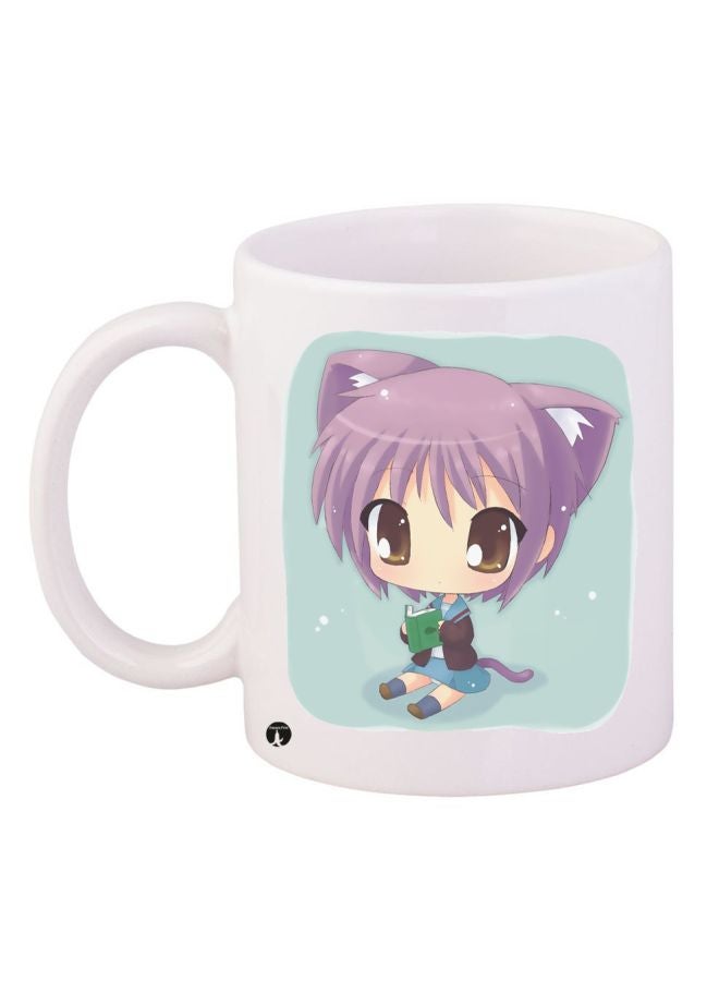 بي بي مج قهوة مطبوع عليه صورة رسوم متحركة أبيض/أخضر/أرجواني