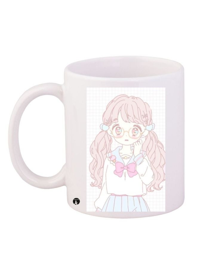 BP Anime Printed Coffee Mug White/Pink/Brown