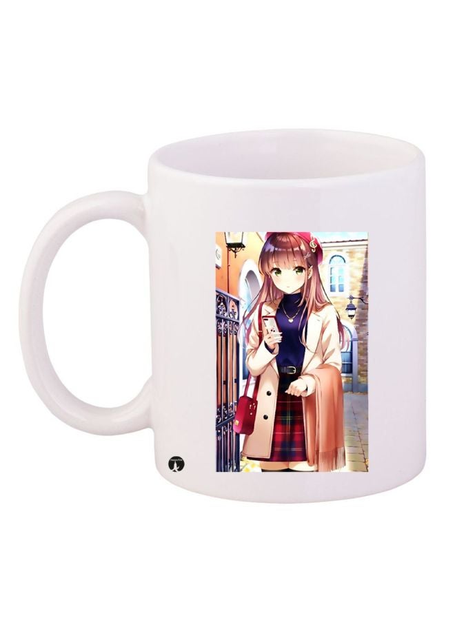 BP Anime Printed Coffee Mug White/Brown/Purple